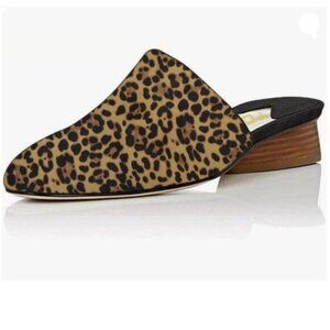 YDN Women Stacked Low Heel Mules Slide on Closed Toe Clogs Slippers Shoe Leopard